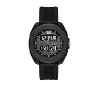 Skechers Men's Greencraig Analog-Digital Black Silicone Watch, Black