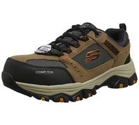 (UK 8) Skechers Work 77183EC/BRBK GREETAH Mens Suede Safety Trainers Brown/Black