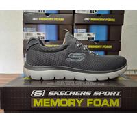 SKECHERS MENS GREYSHOES SLIP-ON SUMMITS SPORT MEMORY FOAM TRAINERS UK 10
