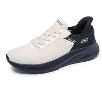 Skechers Men's Hands Free Slip-ins Bobs Squad Chaos-Balanced Edge Sneaker, Black White, 9 UK
