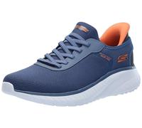 Skechers Men's Hands Free Slip-ins Squad Chaos-Solid Tour Sneaker, Navy Multi, 7.5 UK