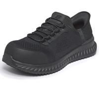 Skechers Men's Hands Free Slip-ins Tilido Fletchit Comp Toe Safety Shoe, Black, 11.5