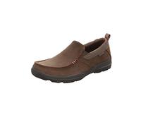 Skechers Harper Forde Mens Dark Brown Leather Comfortable Slip On Casual Loafers, Size: 8