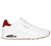 Skechers Men's Harry Kane - Off Pitch Collection: UNO - Harry Kane Air Sneaker in White/Burgundy, Size 8 | Synthetic/Leather/Textile