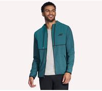 Skechers Men's Harry Kane Weekend Full Zip Hoodie in Charcoal/Teal, Size 3XL | Polyester/Clear Spandex