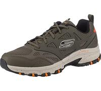 Skechers Men's Hillcrest Trekking Low Cut Shoes, Olive Leather/Mesh/Synthetic/Black Trim, 9.5 UK