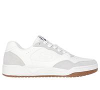 Skechers Men's Koopa Court - Volley Low Varsity Sneaker in White, Size 8 | Leather/Synthetic/Textile