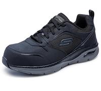 Skechers Mens Lace Up Safety Arch Fit Sr Comp Toe, Black/Charcoal, 11 UK Wide
