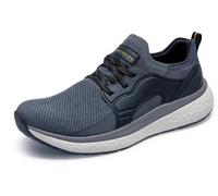 Skechers Men's Lancer Dalton Trainers, Black Gray Knit/Synthetic, 12 UK