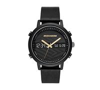 Skechers Men's Lawndale Alloy Steel Anadigi Watch with Leather Strap, Black, 22 (Model: SR5149)