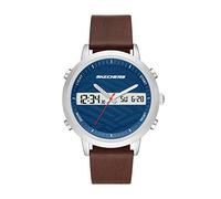 Skechers Men's Lawndale Alloy Steel Anadigi Watch with Leather Strap, Brown, 22 (Model: SR5151)