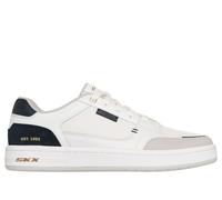 Skechers Men's League - Imperion Sneaker in Natural/Black, Size 10 | Leather/Synthetic/Textile