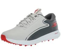 Skechers Men's Max 2 Arch Fit Waterproof Spikeless Golf Shoe, Grey/Red, 10 UK Wide