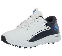 Skechers Men's Max 2 Arch Fit Waterproof Spikeless Golf Shoe Sneaker, White/Navy Blue, 10 UK Wide
