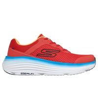 Skechers Men's Max Cushioning Endeavour Sneaker in Orange/Blue, Size 7.5 | Synthetic/Textile, Vegan, Machine Washable