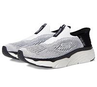 Skechers Men's Max Cushioning Slip-ins-Athletic Slip-on Running Walking Shoes with Memory Foam Sneaker, White Black, 8.5 UK