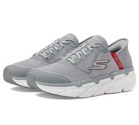 Skechers Men's Max Cushioning Slip-ins-Athletic Workout Running Walking Shoes with Memory Foam Sneaker, Grey red, 10.5 UK