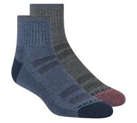 Skechers Men's Mens Trail Quarter Coolmax Socks - 2 Pack in Blue/Gray, Size Large