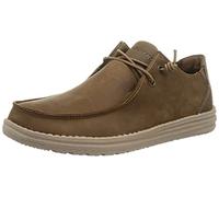 Skechers Men's Moc Toe Bungee Lace Slip on Loafer, Desert Leather, 8 UK