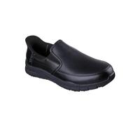 Skechers Men's Slip-ins Work: Nampa - Broxtin Sneaker in Black, Size 9 | Leather/Synthetic/Textile