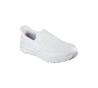 Skechers Men's Slip-ins Work: Nampa - Broxtin Sneaker in White, Size 10.5 | Leather/Synthetic/Textile