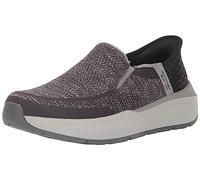 Skechers Men's Neville-Rovelo Slip-in Sneaker, Anthracite Light Grey, 12 UK