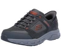 Skechers Men's Oak Canyon Consistent Winne Hands Free Slip-in Sneaker, Gray/Orange, 10