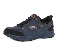 Skechers Men's Oak Canyon Consistent Winner Trekking Low Cut Shoes, Navy Leather/Textile/Orange Trim, 8 UK