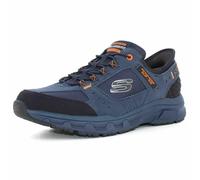 Skechers Men's Oak Canyon Consistent Winner Trekking Low Cut Shoes, Navy Leather/Textile/Orange Trim, 8 UK