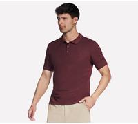 Skechers Men's Off Duty Polo T-Shirt in Charcoal/Red, Size Small | Organic Cotton/Polyester