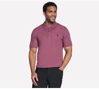 Skechers Men's Off Duty Polo T-Shirt in Chocolate/Burgundy, Size Medium | Organic Cotton/Polyester/Cotton