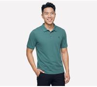 Skechers Men's Off Duty Polo T-Shirt in Stone/Olive, Size 2XL | Organic Cotton/Polyester/Cotton