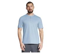 Skechers Men's Off Duty Solid SS Henley Blue M