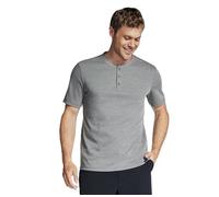 Skechers Men's Off Duty Solid SS Henley Charcoal XL
