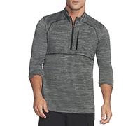Men's Skechers M2LT96/LTGY ON THE ROAD Mens 1/4 Zip Top Alloy/Bold Black - Size: MEDIUM