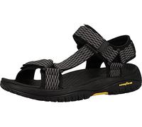Skechers Men's Open Toe Sandal W/Strap Closure, Black/Grey, 8 UK