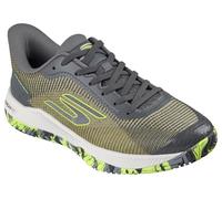 Skechers Men's Pickleball Viper Court Pro 2.0 Sneaker, Gray/Yellow, 11