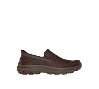Skechers Men's Pollard Dual Gore Leather Moc Toe Slip On Loafers, Brown, Size 12, Men Brown