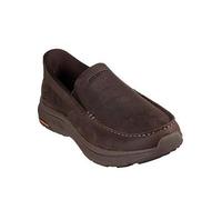 Skechers Men's Pollard Dual Gore Leather Moc Toe Slip On Loafers, Brown, Size 6, Men Brown