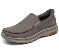 Skechers Men's Pollard Wilfred Slip-in Trainers, Taupe Mesh/Synthetic, 9.5 UK