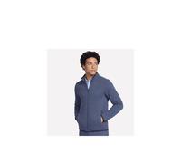 Skechers Men's The Hoodless Hoodie Ottoman Jacket Cardigan Sweater, Blue/Red, XL