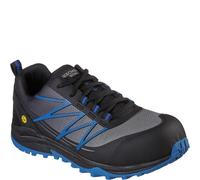Skechers Mens Puxal Leather Safety Trainers / 8 UK Black/Blue FS9301
