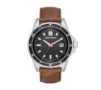 Skechers Men's Longfellow Quartz Metal and Leather Casual Watch Color: Silver, Black (Model: SR5021)