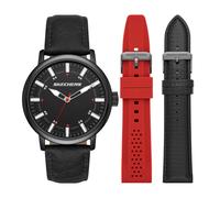 Skechers Men's Quartz Watch with Polyurethane Strap, Black, 16 (Model: SR9068)