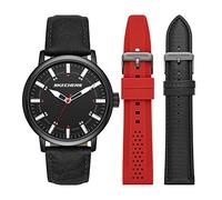 Skechers Men's Quartz Watch with Polyurethane Strap, Black, 16 (Model: SR9068)