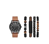 Skechers Men's Quartz Watch with Polyurethane Strap, Brown, 16 (Model: SR9065)
