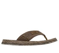 Skechers Men's USA Quill - Sea Side Canvas Thong Sandal, Brown, 41 EU