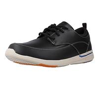 SKECHERS Mens Elent Leven Leather Lace Up Shoes Black 8