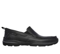 Skechers Men's Relaxed Fit: Harper - Forde Shoes in Black, Size 12 | Leather/Synthetic/Textile