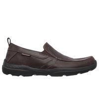 Skechers Harper Forde Mens Dark Brown Leather Comfortable Slip On Casual Loafers, Size: 7